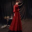 Style Victorien Bordeaux Dansant Robe De Bal 2020 Princesse Transparentes Col Haut Gonflée Manches Longues Noeud Ceinture Perlage Paillettes Longue Volants Dos Nu Robe De Ceremonie