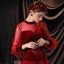 Style Victorien Bordeaux Dansant Robe De Bal 2020 Princesse Transparentes Col Haut Gonflée Manches Longues Noeud Ceinture Perlage Paillettes Longue Volants Dos Nu Robe De Ceremonie