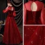 Style Victorien Bordeaux Dansant Robe De Bal 2020 Princesse Transparentes Col Haut Gonflée Manches Longues Noeud Ceinture Perlage Paillettes Longue Volants Dos Nu Robe De Ceremonie