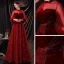 Style Victorien Bordeaux Dansant Robe De Bal 2020 Princesse Transparentes Col Haut Gonflée Manches Longues Noeud Ceinture Perlage Paillettes Longue Volants Dos Nu Robe De Ceremonie