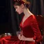 Vintage / Retro Burgundy Satin Prom Dresses 2020 Empire Deep V-Neck 3/4 Sleeve Floor-Length / Long Ruffle Backless Formal Dresses