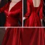 Vintage / Retro Burgundy Satin Prom Dresses 2020 Empire Deep V-Neck 3/4 Sleeve Floor-Length / Long Ruffle Backless Formal Dresses