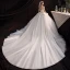 Modest / Simple Champagne Satin Bridal Wedding Dresses 2020 Ball Gown Strapless Sleeveless Backless Beading Cathedral Train Ruffle