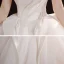 Modest / Simple Champagne Satin Bridal Wedding Dresses 2020 Ball Gown Strapless Sleeveless Backless Beading Cathedral Train Ruffle