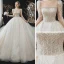 Vintage Champagner Durchsichtige Hochzeits Brautkleider / Hochzeitskleider 2020 Ballkleid Eckiger Ausschnitt Lange Ärmel Rückenfreies Perlenstickerei Pailletten Glanz Tülle Kathedrale Schleppe Rüschen