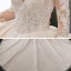 Charming Champagne Bridal Wedding Dresses 2020 Ball Gown See-through Scoop Neck Long Sleeve Backless Appliques Lace Beading Glitter Tulle Cathedral Train Ruffle