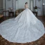 Fabelhaft Weiß Durchsichtige Hochzeits Brautkleider / Hochzeitskleider 2020 Ballkleid Off Shoulder Kurze Ärmel Rückenfreies Applikationen Spitze Perlenstickerei Pailletten Glanz Tülle
