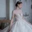 Fabelhaft Weiß Durchsichtige Hochzeits Brautkleider / Hochzeitskleider 2020 Ballkleid Off Shoulder Kurze Ärmel Rückenfreies Applikationen Spitze Perlenstickerei Pailletten Glanz Tülle