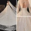 High-end Champagne Bridal Wedding Dresses 2020 Ball Gown See-through Scoop Neck Long Sleeve Backless Appliques Lace Beading Glitter Tulle Cathedral Train Ruffle