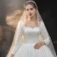 Schlicht Ivory / Creme Satin Hochzeits Brautkleider / Hochzeitskleider 2020 Ballkleid Eckiger Ausschnitt Lange Ärmel Rückenfreies Schleife Perlenstickerei Perle Kathedrale Schleppe Rüschen