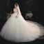 Modest / Simple Ivory Bridal Wedding Dresses 2020 A-Line / Princess Strapless Sleeveless Backless Cathedral Train Ruffle