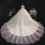 Modest / Simple Ivory Bridal Wedding Dresses 2020 A-Line / Princess Strapless Sleeveless Backless Cathedral Train Ruffle