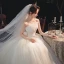 Modest / Simple Ivory Bridal Wedding Dresses 2020 A-Line / Princess Strapless Sleeveless Backless Cathedral Train Ruffle