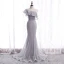 Schöne Pearl Rosa Abendkleider 2020 Meerjungfrau One-Shoulder Ärmellos Glanz Polyester Sweep / Pinsel Zug Rüschen Rückenfreies Festliche Kleider