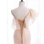 Schöne Pearl Rosa Abendkleider 2020 Meerjungfrau One-Shoulder Ärmellos Glanz Polyester Sweep / Pinsel Zug Rüschen Rückenfreies Festliche Kleider