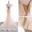 Schöne Pearl Rosa Abendkleider 2020 Meerjungfrau One-Shoulder Ärmellos Glanz Polyester Sweep / Pinsel Zug Rüschen Rückenfreies Festliche Kleider