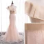 Schöne Pearl Rosa Abendkleider 2020 Meerjungfrau One-Shoulder Ärmellos Glanz Polyester Sweep / Pinsel Zug Rüschen Rückenfreies Festliche Kleider