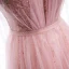 Vintage / Originale Rose Bonbon Dansant Robe De Bal 2020 Princesse Transparentes Col Haut Manches Courtes Perlage Paillettes Ceinture Longue Volants Dos Nu Robe De Ceremonie