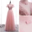 Vintage / Originale Rose Bonbon Dansant Robe De Bal 2020 Princesse Transparentes Col Haut Manches Courtes Perlage Paillettes Ceinture Longue Volants Dos Nu Robe De Ceremonie