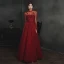 Vintage / Retro Burgundy Dancing Prom Dresses 2020 A-Line / Princess See-through High Neck Long Sleeve Beading Floor-Length / Long Ruffle Backless Formal Dresses