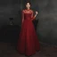 Vintage / Retro Burgundy Dancing Prom Dresses 2020 A-Line / Princess See-through High Neck Long Sleeve Beading Floor-Length / Long Ruffle Backless Formal Dresses
