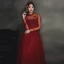 Vintage / Retro Burgundy Dancing Prom Dresses 2020 A-Line / Princess See-through High Neck Long Sleeve Beading Floor-Length / Long Ruffle Backless Formal Dresses