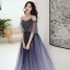 Élégant Bleu Marine Dégradé De Couleur Dansant Robe De Bal 2020 Princesse Bretelles Spaghetti Manches Courtes Perlage Glitter Tulle Longue Volants Dos Nu Robe De Ceremonie