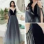 Sexy Noire Dégradé De Couleur Dansant Robe De Bal 2020 Princesse Bretelles Spaghetti Manches Courtes Perlage Gland Glitter Tulle Longue Volants Dos Nu Robe De Ceremonie