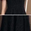 Fashion Black Lace Homecoming Graduation Dresses 2020 A-Line / Princess Square Neckline Puffy Short Sleeve Tea-length Backless Formal Dresses