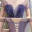 Chic / Beautiful Royal Blue Gradient-Color Prom Dresses 2020 A-Line / Princess Scoop Neck Short Sleeve Beading Glitter Tulle Floor-Length / Long Ruffle Backless Formal Dresses