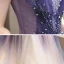 Chic / Beautiful Royal Blue Gradient-Color Prom Dresses 2020 A-Line / Princess Scoop Neck Short Sleeve Beading Glitter Tulle Floor-Length / Long Ruffle Backless Formal Dresses