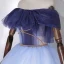 Fashion Sky Blue Dancing Prom Dresses 2020 Ball Gown Off-The-Shoulder Short Sleeve Beading Glitter Tulle Floor-Length / Long Ruffle Backless Formal Dresses