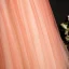 High-end Watermelon Dancing Prom Dresses 2020 A-Line / Princess Deep V-Neck Puffy Short Sleeve Beading Glitter Tulle Floor-Length / Long Ruffle Backless Formal Dresses