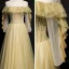 Meilleur Jonquille Dansant Robe De Bal 2020 Princesse Transparentes Encolure Dégagée Manches Longues Perlage Paillettes Longue Volants Dos Nu Robe De Ceremonie