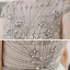 Haut de Gamme Bleu Ciel Robe De Bal 2020 Princesse Transparentes Encolure Dégagée Sans Manches Perlage Faux Diamant Glitter Tulle Train De Balayage Volants Dos Nu