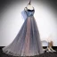 Elegant Navy Blue Dancing Prom Dresses 2020 A-Line / Princess Spaghetti Straps Sleeveless Formal Dresses Backless Beading Glitter Ruffle Floor-Length / Long Tulle
