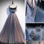 Elegant Navy Blue Dancing Prom Dresses 2020 A-Line / Princess Spaghetti Straps Sleeveless Formal Dresses Backless Beading Glitter Ruffle Floor-Length / Long Tulle