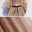 Victorian Style Gold Champagne Dancing Prom Dresses 2020 A-Line / Princess Square Neckline Puffy 1/2 Sleeves Glitter Star Tulle Sash Floor-Length / Long Ruffle