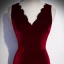 Modest / Simple Burgundy Velour Winter Evening Dresses  2020 Trumpet / Mermaid V-Neck Sleeveless Floor-Length / Long Ruffle Formal Dresses