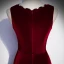 Modest / Simple Burgundy Velour Winter Evening Dresses  2020 Trumpet / Mermaid V-Neck Sleeveless Floor-Length / Long Ruffle Formal Dresses