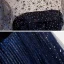 Vintage / Retro Navy Blue Dancing Prom Dresses 2020 A-Line / Princess See-through High Neck Long Sleeve Rhinestone Sequins Glitter Tulle Sweep Train Ruffle Backless Formal Dresses