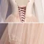 Vintage / Retro Pearl Pink Dancing Prom Dresses 2020 A-Line / Princess Square Neckline Long Sleeve Beading Glitter Tulle Floor-Length / Long Ruffle Backless Formal Dresses
