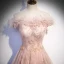 Chic / Belle Rougissant Rose Dansant Robe De Bal 2020 Princesse De l'épaule Manches Courtes Perlage Paillettes Glitter Tulle Longue Volants Dos Nu Robe De Ceremonie