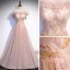 Chic / Belle Rougissant Rose Dansant Robe De Bal 2020 Princesse De l'épaule Manches Courtes Perlage Paillettes Glitter Tulle Longue Volants Dos Nu Robe De Ceremonie