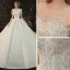 Elegant Champagne Bridal Wedding Dresses 2020 Ball Gown See-through Scoop Neck Short Sleeve Backless Glitter Tulle Beading Tassel Appliques Lace Cathedral Train Ruffle