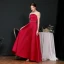 Vintage / Retro Burgundy Satin Dancing Prom Dresses 2020 A-Line / Princess See-through High Neck Puffy Short Sleeve Beading Floor-Length / Long Ruffle Backless Formal Dresses