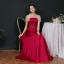 Vintage / Retro Burgundy Satin Dancing Prom Dresses 2020 A-Line / Princess See-through High Neck Puffy Short Sleeve Beading Floor-Length / Long Ruffle Backless Formal Dresses