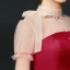 Vintage / Retro Burgundy Satin Dancing Prom Dresses 2020 A-Line / Princess See-through High Neck Puffy Short Sleeve Beading Floor-Length / Long Ruffle Backless Formal Dresses