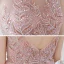 Illusion Blushing Pink See-through Prom Dresses 2020 A-Line / Princess Scoop Neck Sleeveless Beading Rhinestone Sweep Train Ruffle Backless Formal Dresses