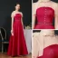 Vintage / Retro Burgundy Satin Dancing Prom Dresses 2020 A-Line / Princess See-through High Neck Puffy Short Sleeve Beading Floor-Length / Long Ruffle Backless Formal Dresses
